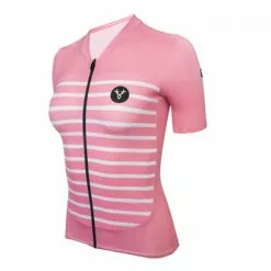 Jersey De Manga Corta LeBram Ventoux Salmon Para Mujer Corte Ajustado