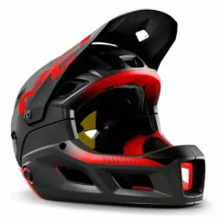 Casco Met Parachute MCR Mips Con Barboquejo Extraíble Negro Brillante Mate Rojo 2021