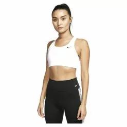 Sujetador Deportivo Nike Swoosh Blanco Mujer