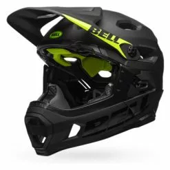 Casco Con Mentonera Extraible Bell Super DH Mips Negro Mate Verde Fluor 2021